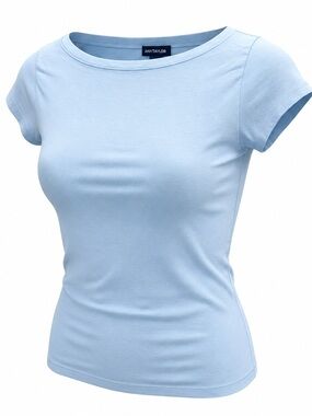Ann Taylor Light Blue Scoop Neck Tee